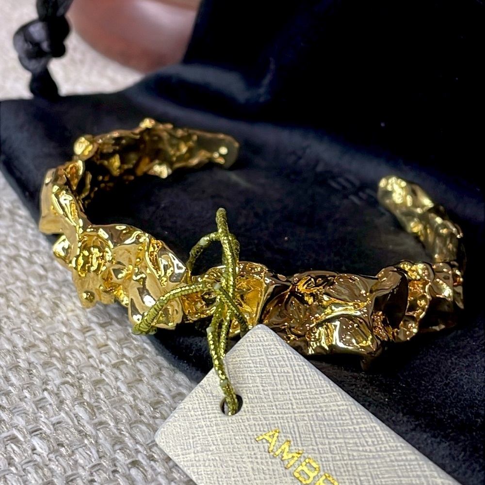 Emery Crushed Gold Bracelet Cuff